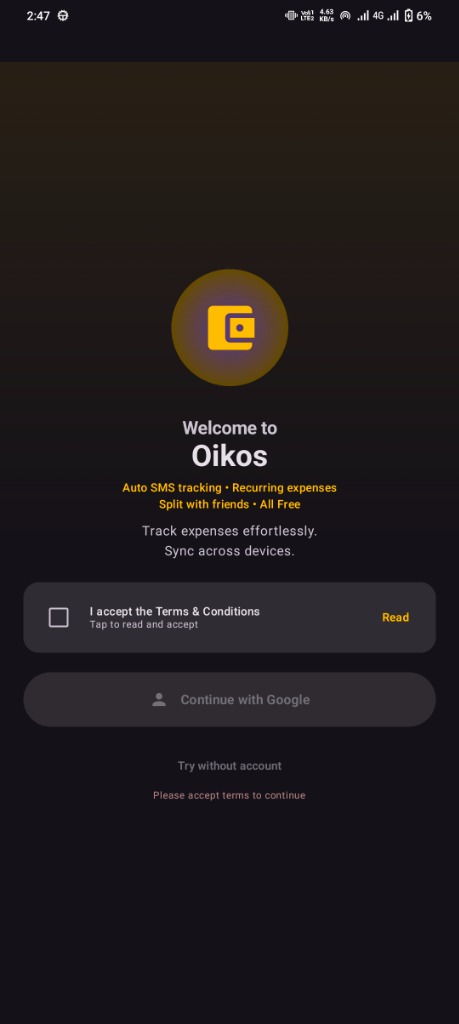 Welcome Screen